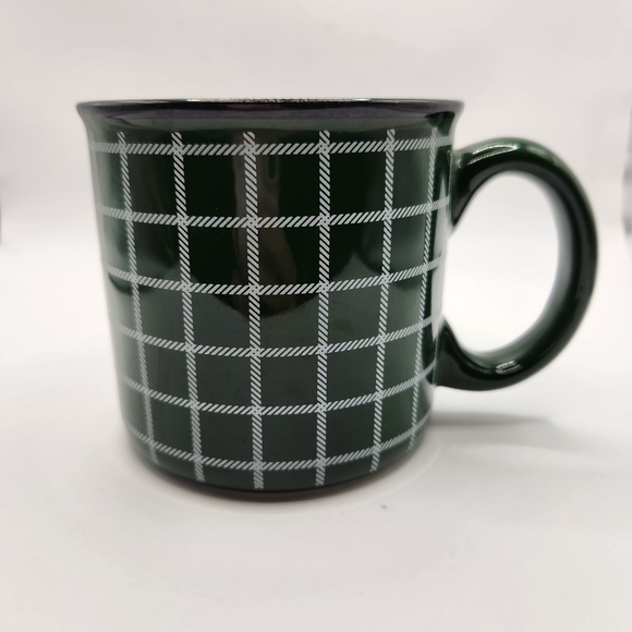 Hallmark Other - Hallmark Green & White Plaid Ceramic Mug